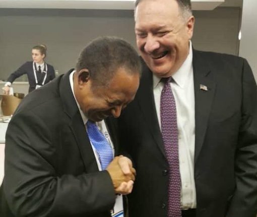 ضحك ومزاح بين حمدوك وبومبيو ووعود امريكية جديدة للسودان
