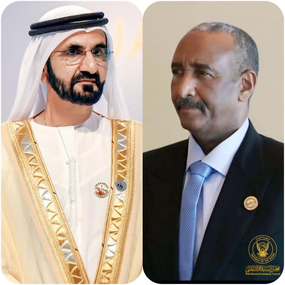 عاجل : البرهان يرسل رسائل إلى رئيس الإمارات ونائبه حاكم دبي وولي عهد أبو ظبي عاجل : البرهان يرسل رسائل إلى رئيس الإمارات ونائبه حاكم دبي وولي عهد أبو ظبي