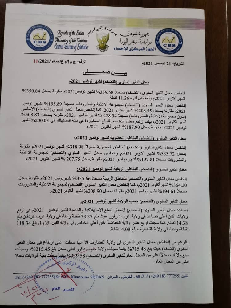 عاجل: انخفاض كبير في معدل التضخم بالسودان لأول مرة منذ أشهر تقرير يكشف التفاصيل