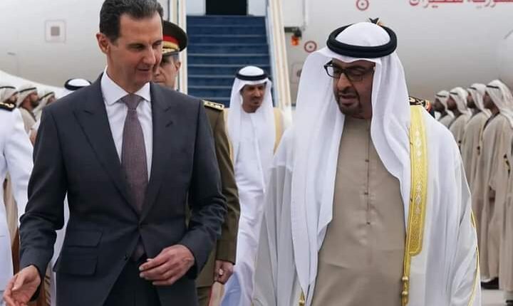 الإمارات تستقبل بشار الأسد بالطائرات الحربية وطلقات المدافع