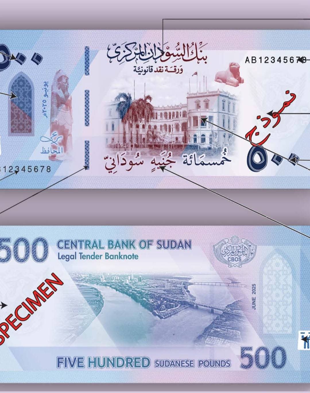 بنك السودان يصدر عملة جديدة فئة 2000 جنيه و500 جنيه