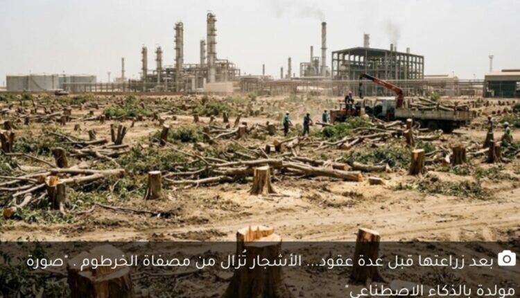 زُرعت قبل عقود..الأشجار تختفي بصمت داخل مصفاة الخرطوم وتساؤلات حول الأسباب