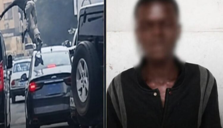 مشهد خطير على الطريق ينتهي بضبط شاب سوداني في القاهرة