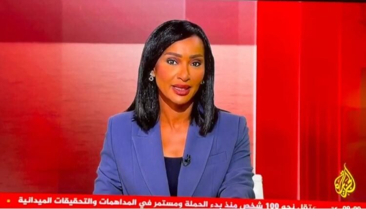 المذيعة السودانية سالي عثمان تطل عبر شاشة الجزيرة لأول مرة